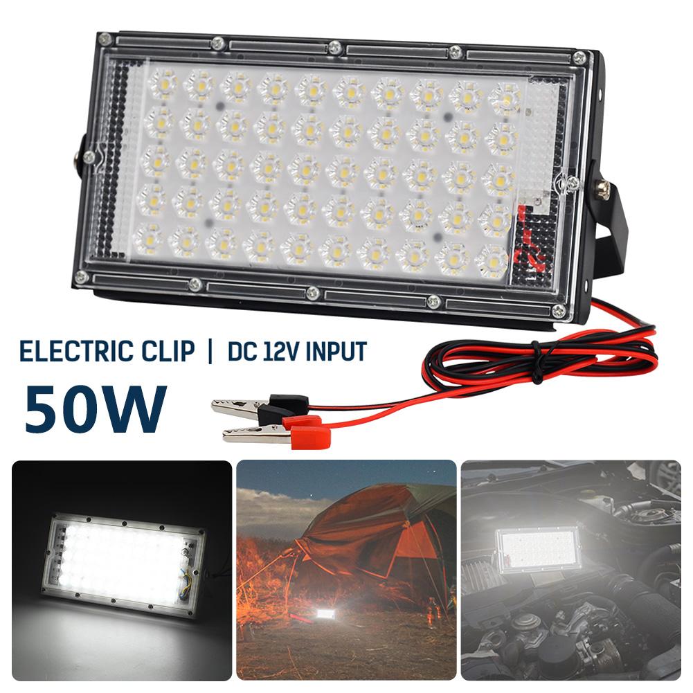 ledet flomlys 50w vanntette  ip66 utendørs ledet reflektorlys hagelampe  dc 12v spotlights gatebelysning sikkerhetslys