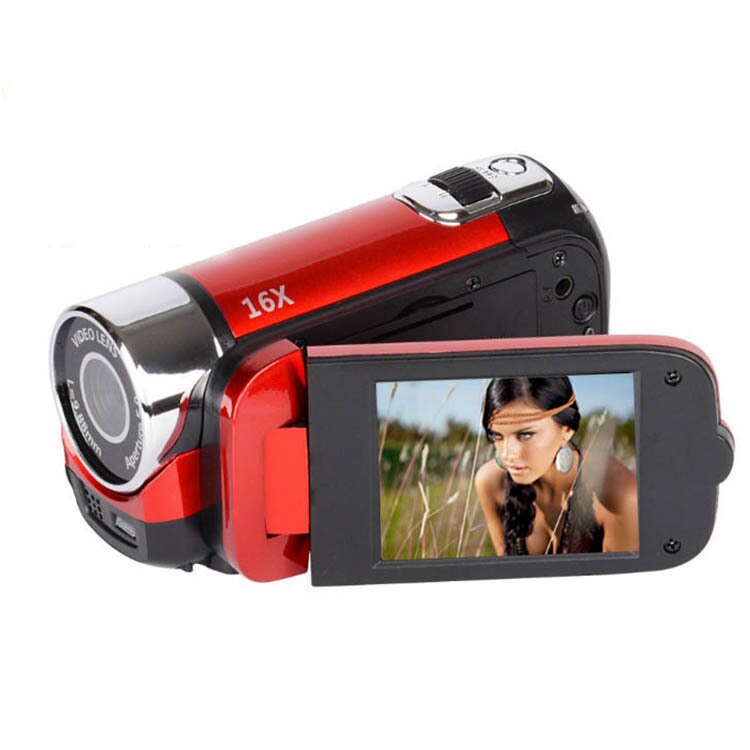 Digital camcorder 720P Full HD 16MP DV Camcorder Digital Video Camera 270 degree Rotation Screen 16X Night Shoot Zoom: Red