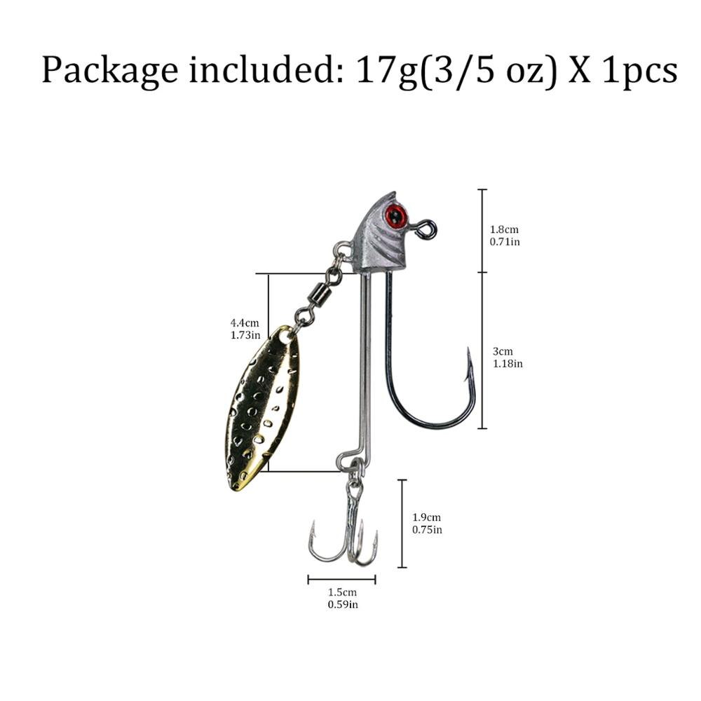 Anzuelo de pesca de plomo con púas, 1 unidad, 7g, 10g, 17g: 17g jig head