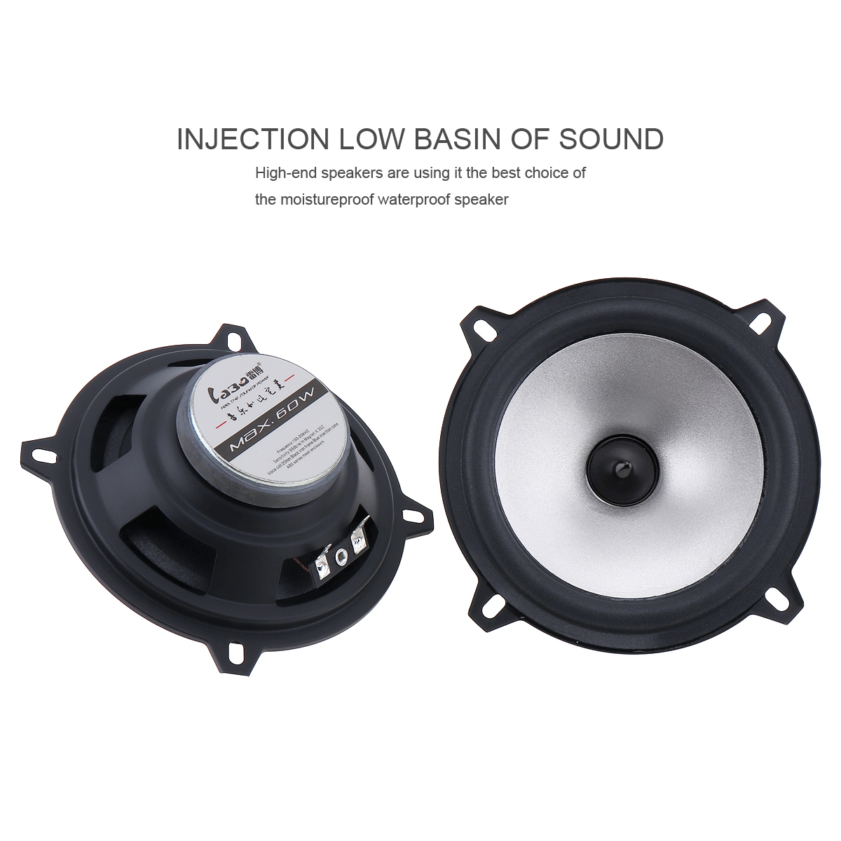 Altavoz Coaxial para coche, 5 pulgadas, 88dB, 60W, 2 vías, Hifi, frecuencia de rango completo, sensibilidad, altavoz de potencia, 1 par