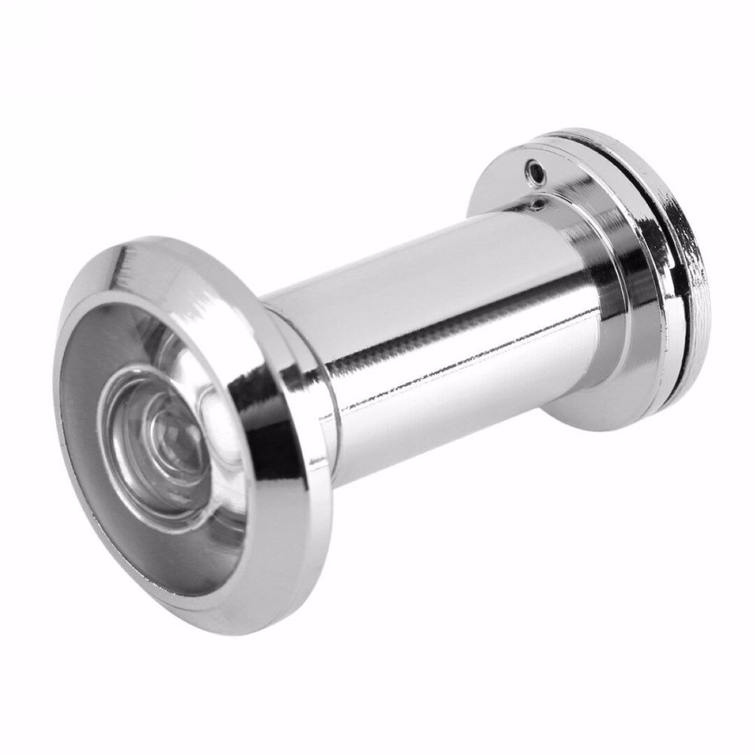 200 grados amplio ángulo de visión mirilla puerta de seguridad los espectadores agujero oculto mirilla ajustable de la lente de cristal de las herramientas de Hardware: Bright Chrome