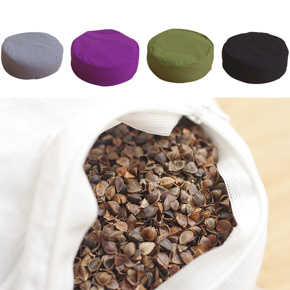 Yoga meditatiekussen met ritssluiting, rond kussen, kantoor, solide, met boekweitmat, comfortabele wasbare ondersteuning voor thuis.