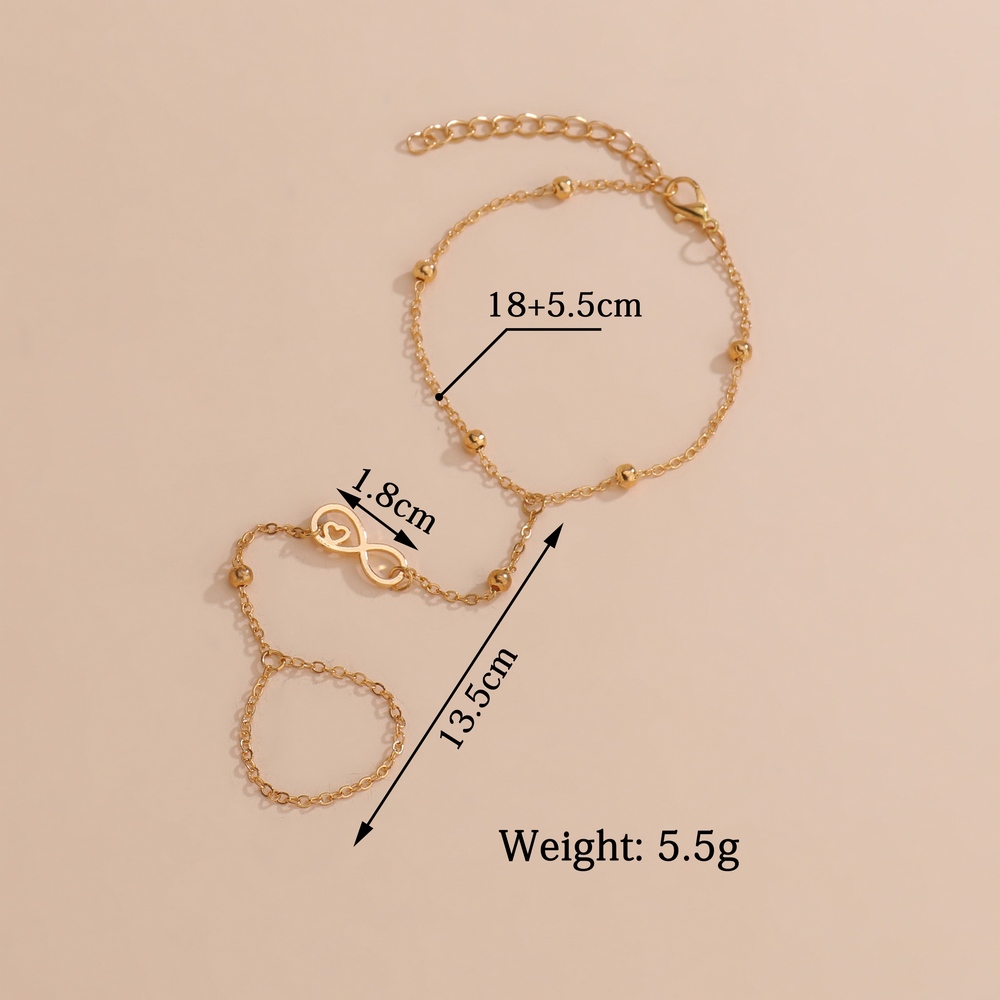 Pulsera con símbolo infinito de creatividad minimalista para mujer, cadena de dedo, de joyería, accesorios de ropa, número 8