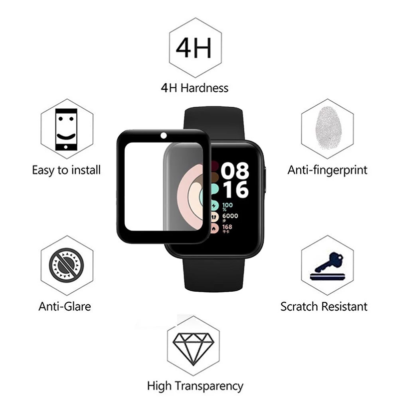 9D Curved Soft Glass Film for Redmi Watch 2 3 Lite 3 Active Full Screen Protector for Xiaomi Mi Watch Color Lite POCO Watch