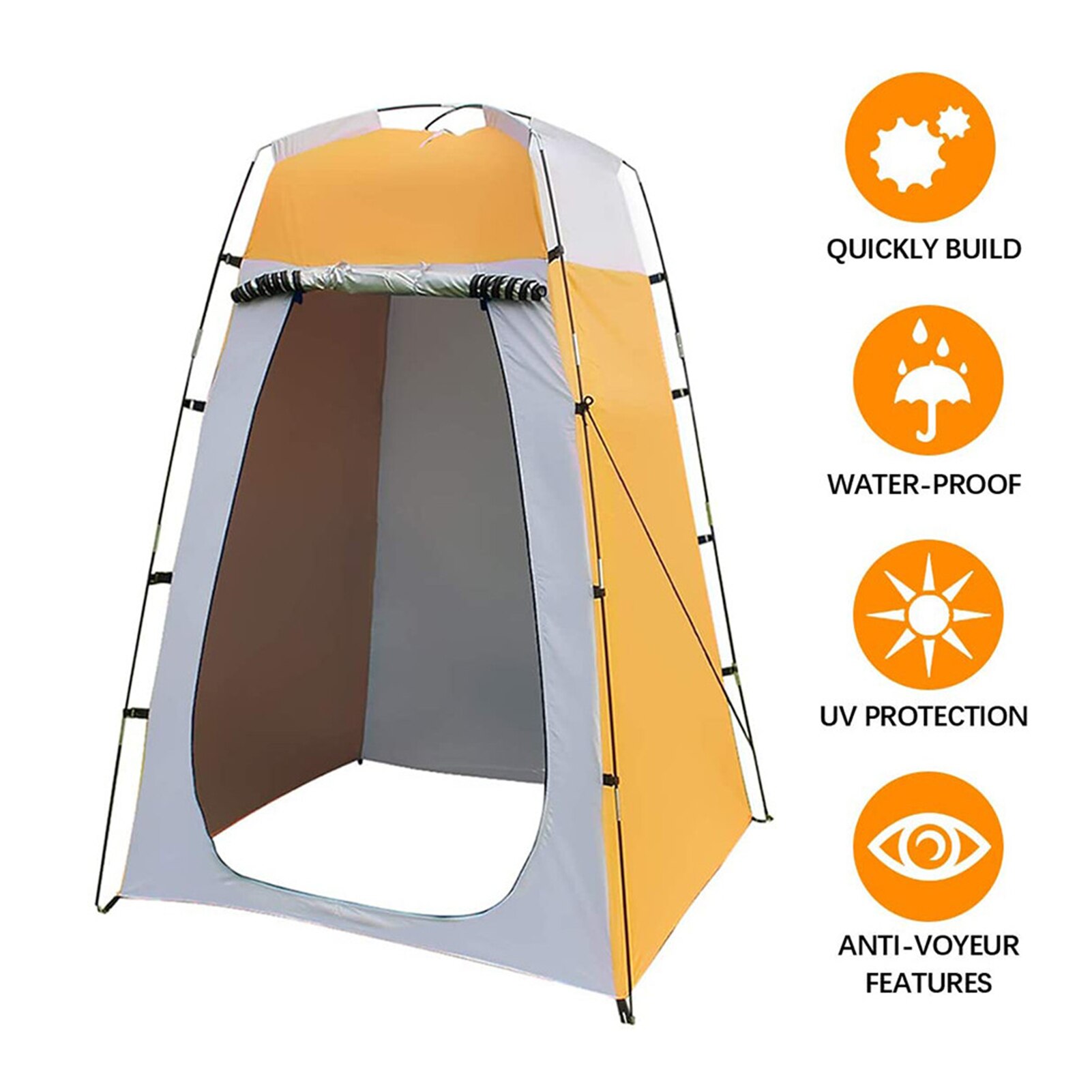 Portable Privacy Shower Toilet Camping Pop Up Tent Camouflage/UV Function Outdoor Dressing Tent/photography Tent Green & Yellow