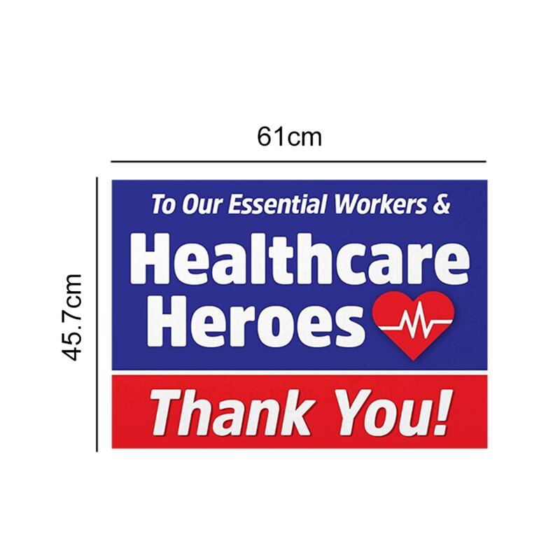 Healthcare Worker Hero Sticker Lawn Sign Gardening Sign Display Rack Sticker Thank You Essential Employees Sticker