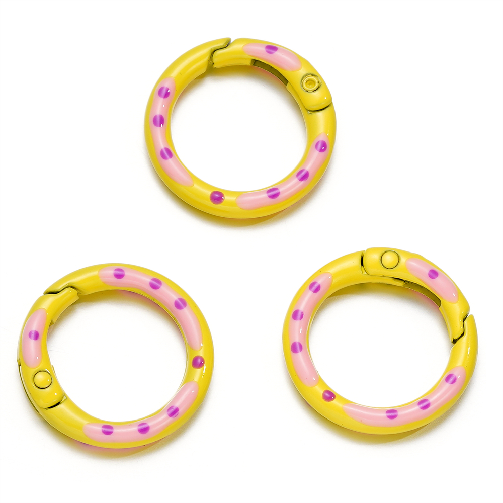 5pcs/lot Multicolor Metal Round Ring Spring Clasp Carabiner Keychain Clips Hook Dog Chain DIY Jewelry Buckle Connector Supplies: Brown