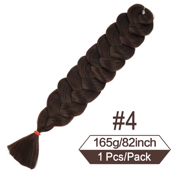 Trenzas sintéticas de pelo trenzado Jumbo de 82 pulgadas de largo, extensiones de cabello de ganchillo, trenza preestirada de 165g, para mujeres negras