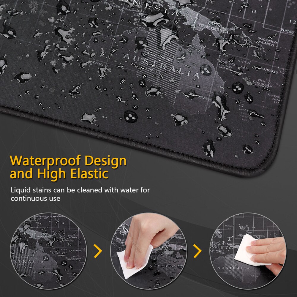 1PC Extra Large Anti-slip Rubber Desktop Keyboard Mice Mat Gaming Mouse Pad Old World Map Locking Edge Mousepad