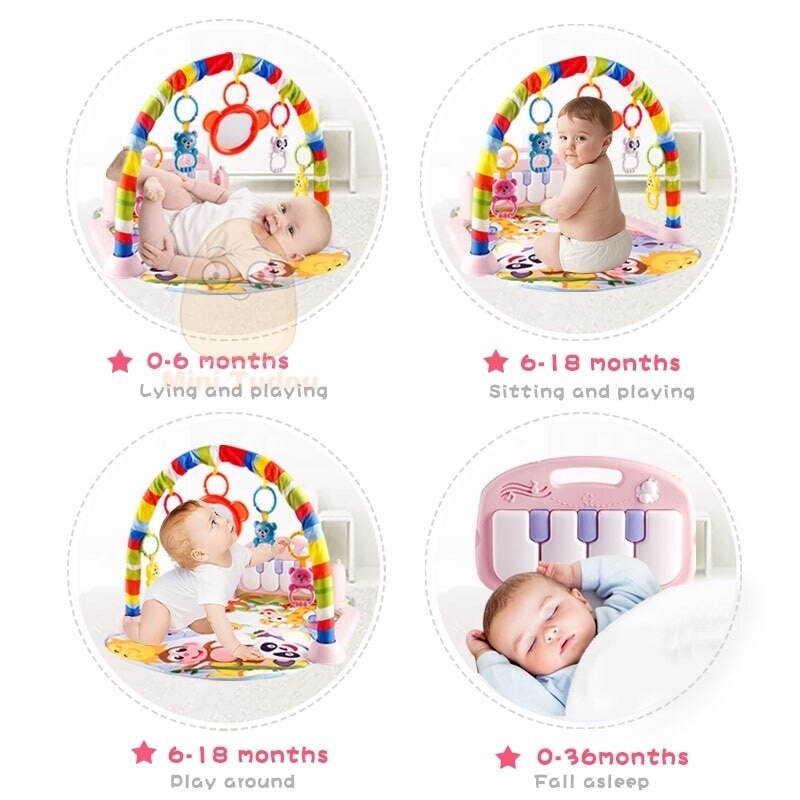Baby Voet Piano Spelen Muziek Puzzel Mat Activiteit Gym Deken Toetsenbord Educatief Rack Speelgoed