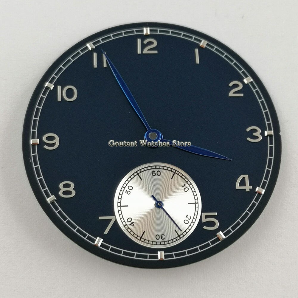 38.9Mm Steriel Blauwe Wijzerplaat + Horloge Hand Horloge Onderdelen Fit Eta 6498 Zeemeeuw St36 Beweging