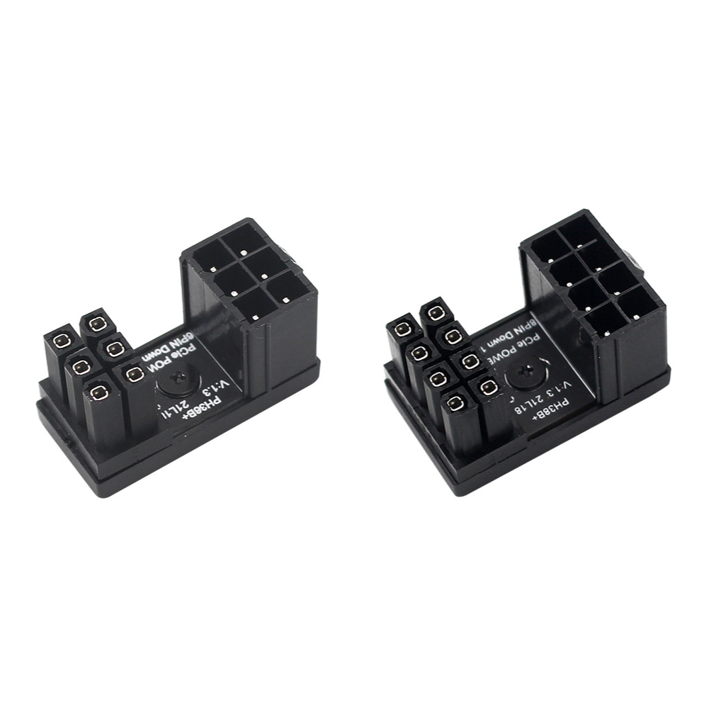 Turn Connector 8 Pin Power Adapter Board 6 Pin GPU Power Board 180 Degree Angle for Desktops Graphics Card: SKY BLUE