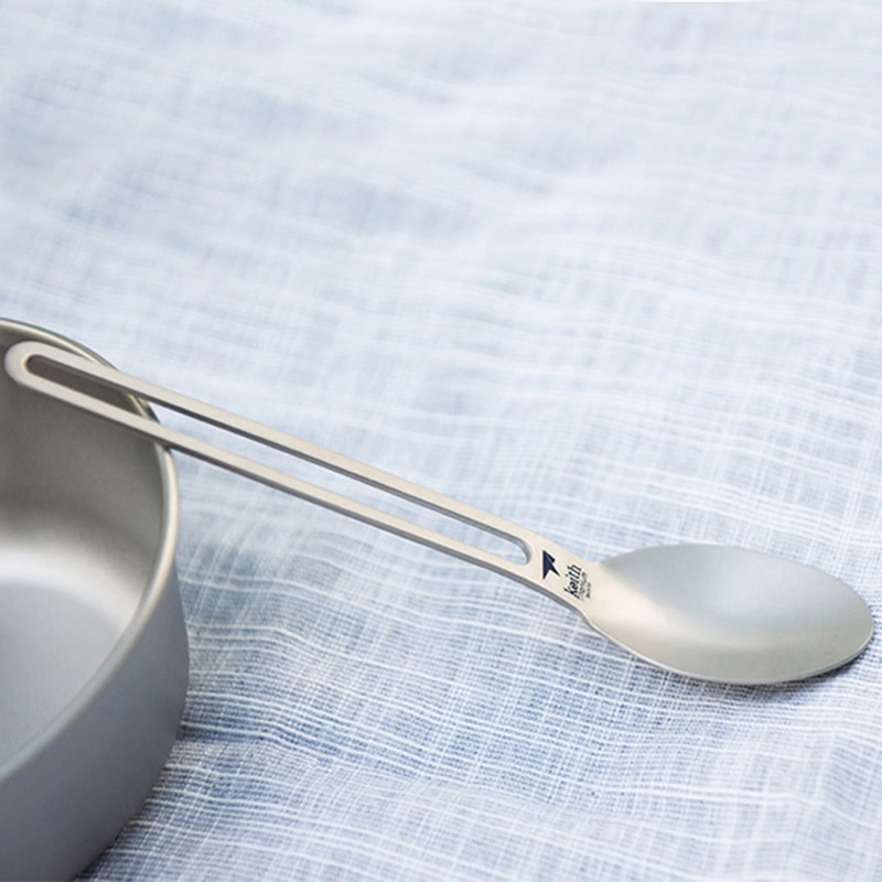 Pure Titanium Spoon Long Handle Spoons Flatware Coffee Drinking Tools Kitchen Gadget 180mm Ti5313