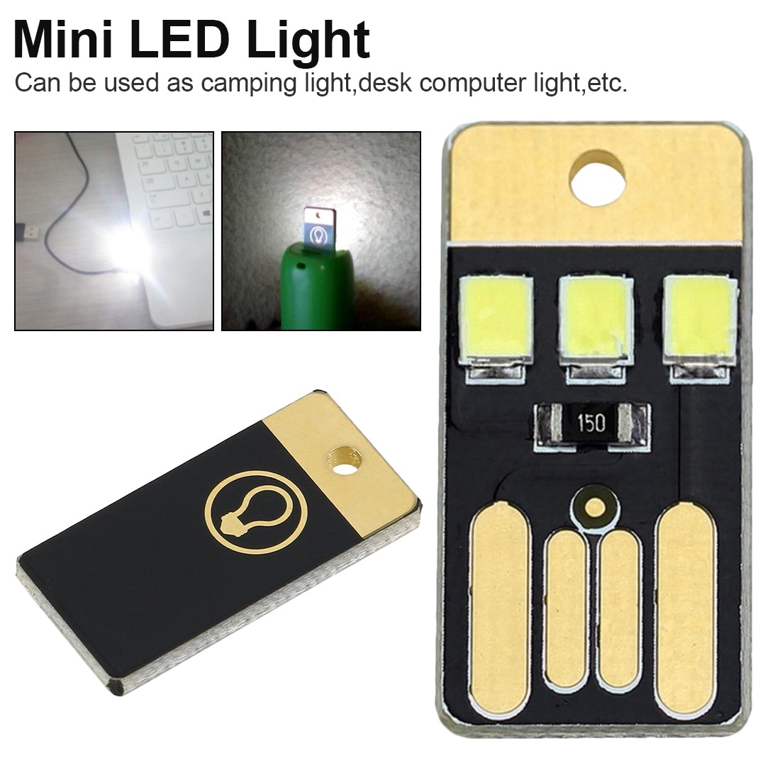 Mini Pocket Card Usb Power Led Sleutelhanger Nachtlampje 5 Pcs Night Lamp 0.2W Usb Led Lamp Boek Licht voor Laptop Pc Powerbank