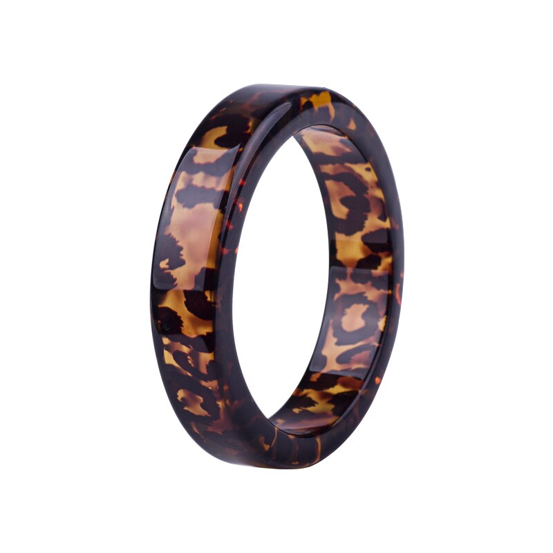 Guanlong klasyczny moda żywica mankietów bransoletki bransoletki dla kobiet wzór w cętki akrylowe szerokie geometryczne bransoletki urok biżuterii: brązowy-2