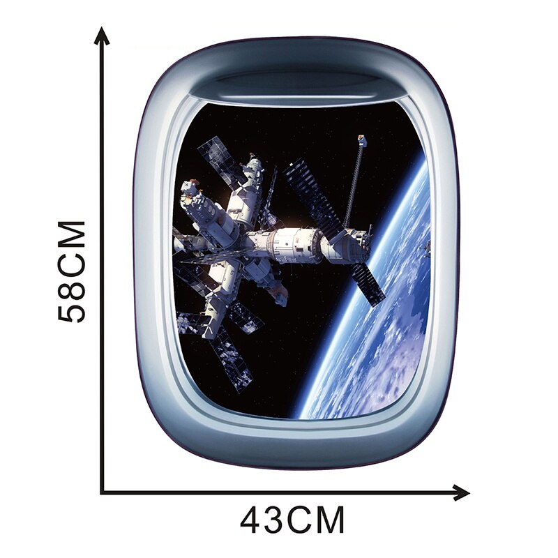 3D Outer Space Scenic Wall Decal Stickers Art Mural Posters For Kids Bedroom Ceiling Living Room Decoration