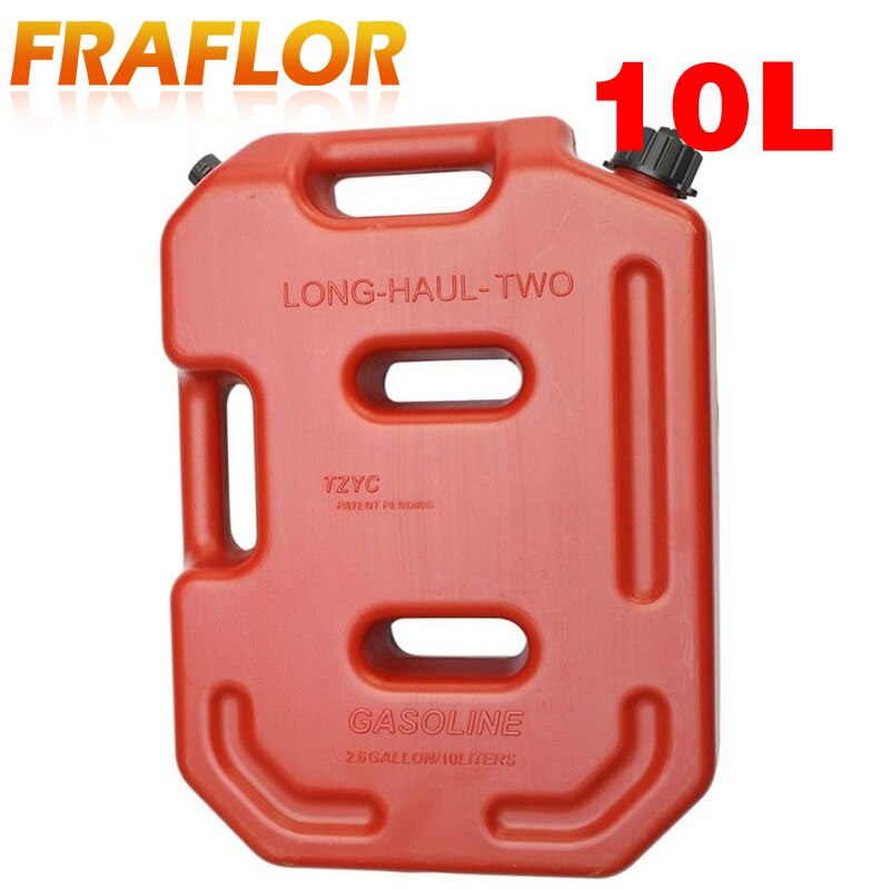 Jerrycan-tanque de combustible de plástico negro de 10 litros, depósito de gasolina de repuesto para coche, motocicleta, ATV, SUV, UTV: 10L Red