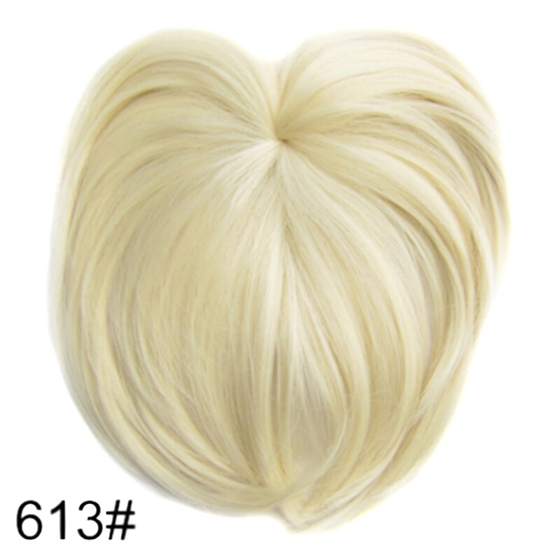 Silky Clip-Op Haar Topper Pruik Hittebestendige Vezel Haarverlenging Voor Vrouwen Nette Front Fringe Haarstukje Natuurlijke Zachte synthetische: 613