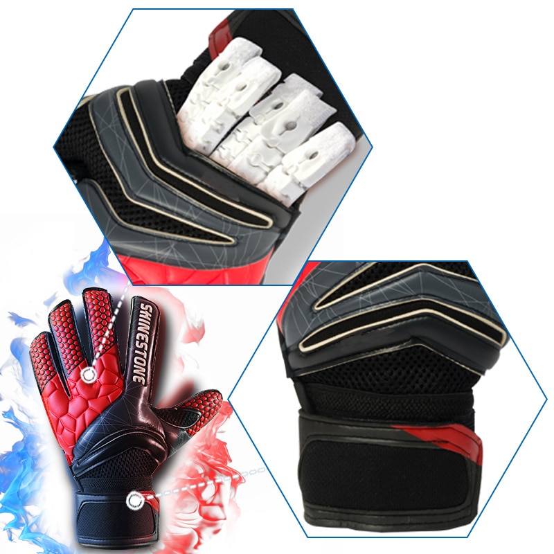 Männer Jungen Latex rutschfeste Torwarthandschuhe Professionelle Fußball Torwarthandschuhe Fingerschutz Fußball Atmungsaktive Handschuhe