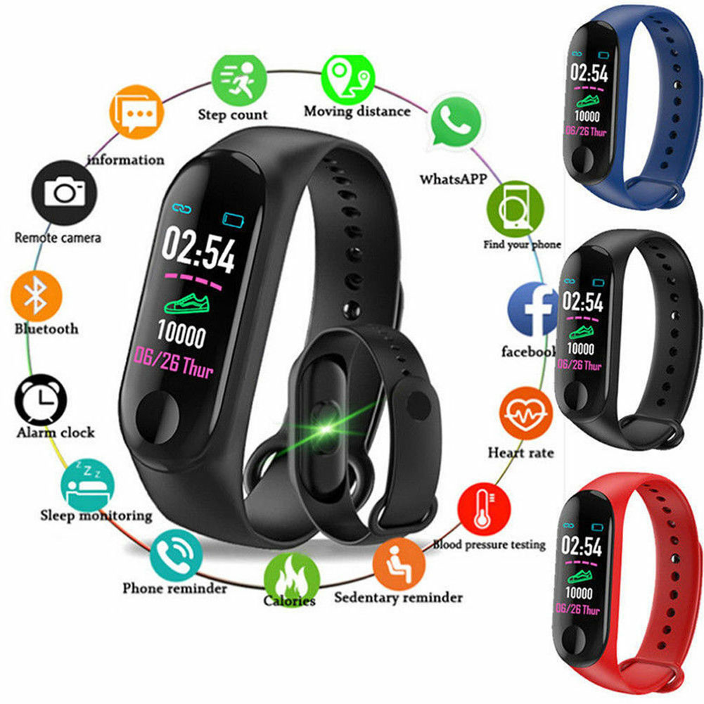 Pulsmätare smart klocka armband vattentätt armband sport stegräknare hälsa blodtryck fitness tracker smartband