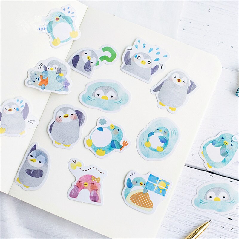 45 pcs/box Expressive penguin sticker decoration DIY diary scrapbooking card sticker children's favorite stationery