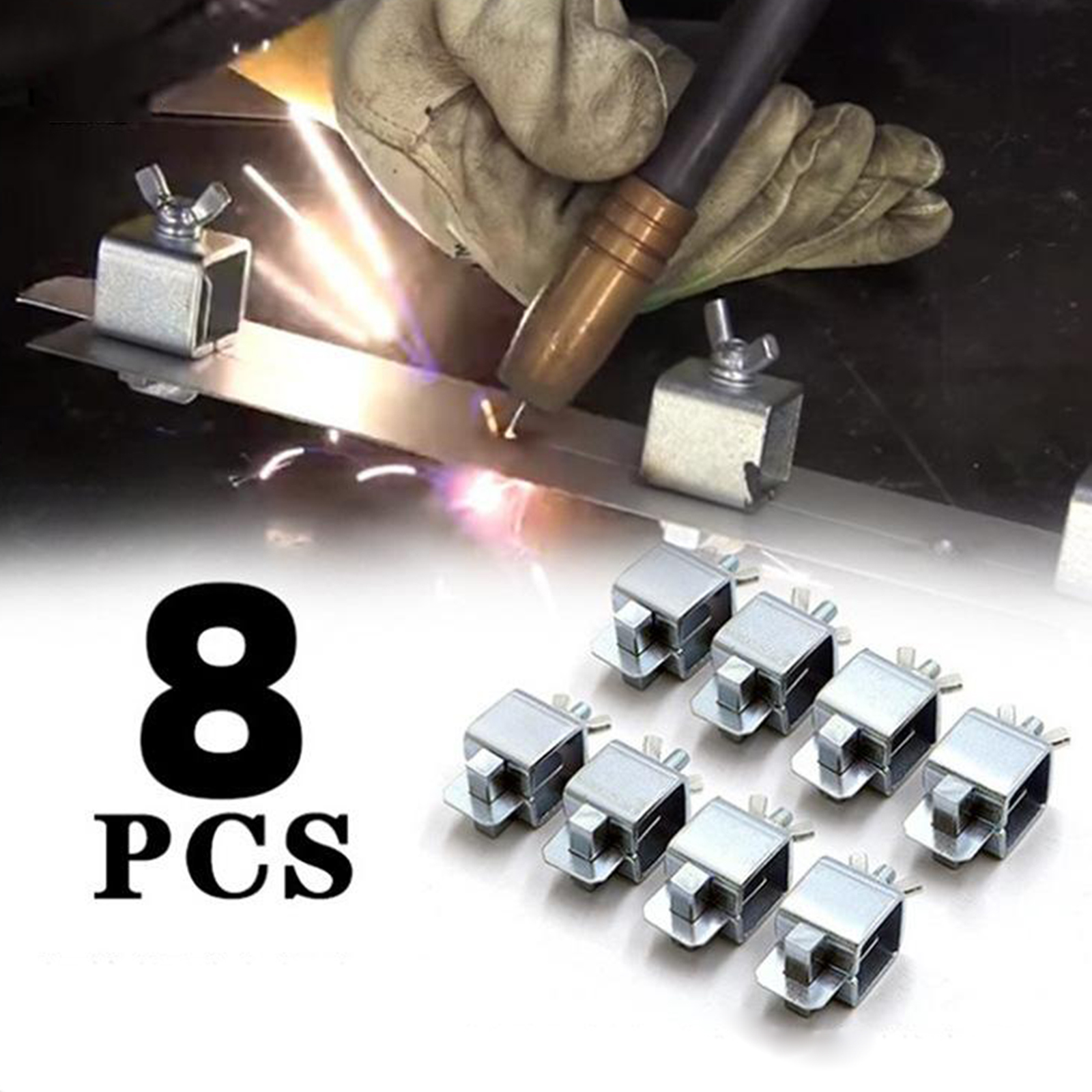 Welding Clamps 8 Pcs Steel Spot Weld Clips for Auto Car Truck Weld Sheet Metal Door Panel