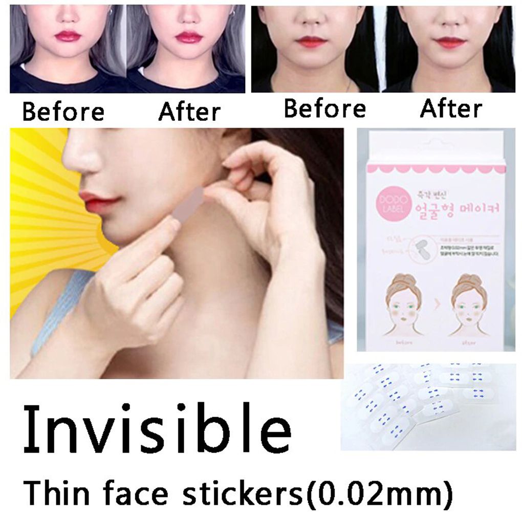 40 Stks/set Unisex Onzichtbare Dunne Facial Stickers Facial Lijn Rimpel Slappe Huid V-Vorm Gezicht Lift Sticker Lift Tape