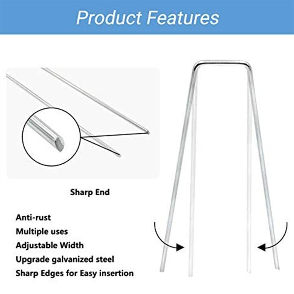 10 stück metall-erdanker in u-form für zelte, pavillons, campingplanen, haken (10 x 15 x 20 cm cm), bodennägel, outdoor-camping-zeltausrüstung