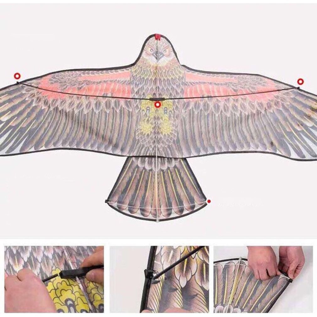 1.1m/1.2m aigle cerf-volant Polyester fibre de verre tige fait à la main Triangle cerf-volant étanche à la pluie soie étanche jouets de plein air jardin tissu jouets