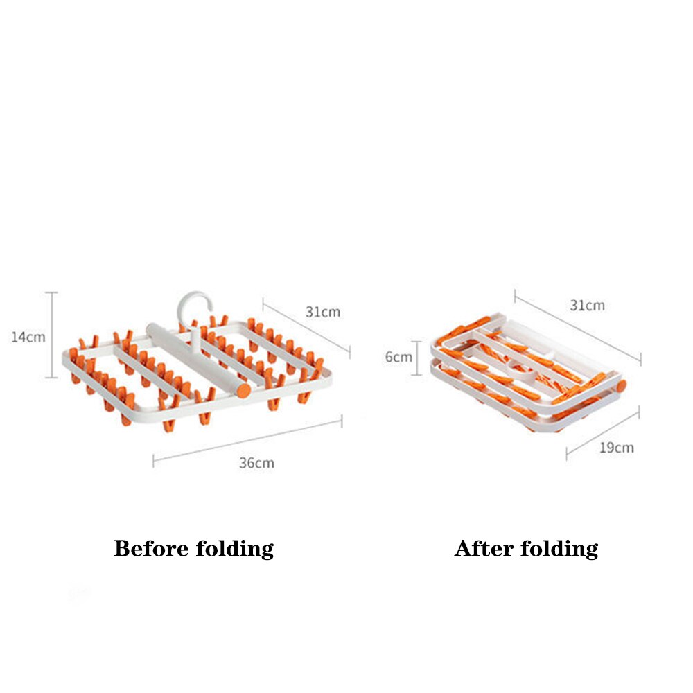Crochet de cintre à clips multiples, rotation automatique, pour vêtements et chaussettes, crochet multifonction, pliable