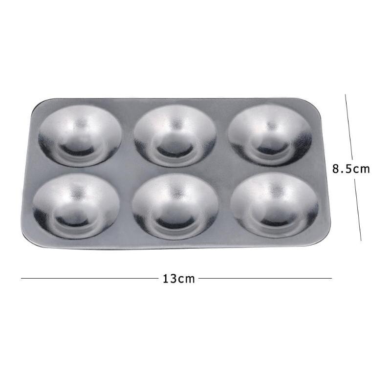 Aluminum Rectangle 6 Holes Color Mixing Palette Artist Watercolor Palette