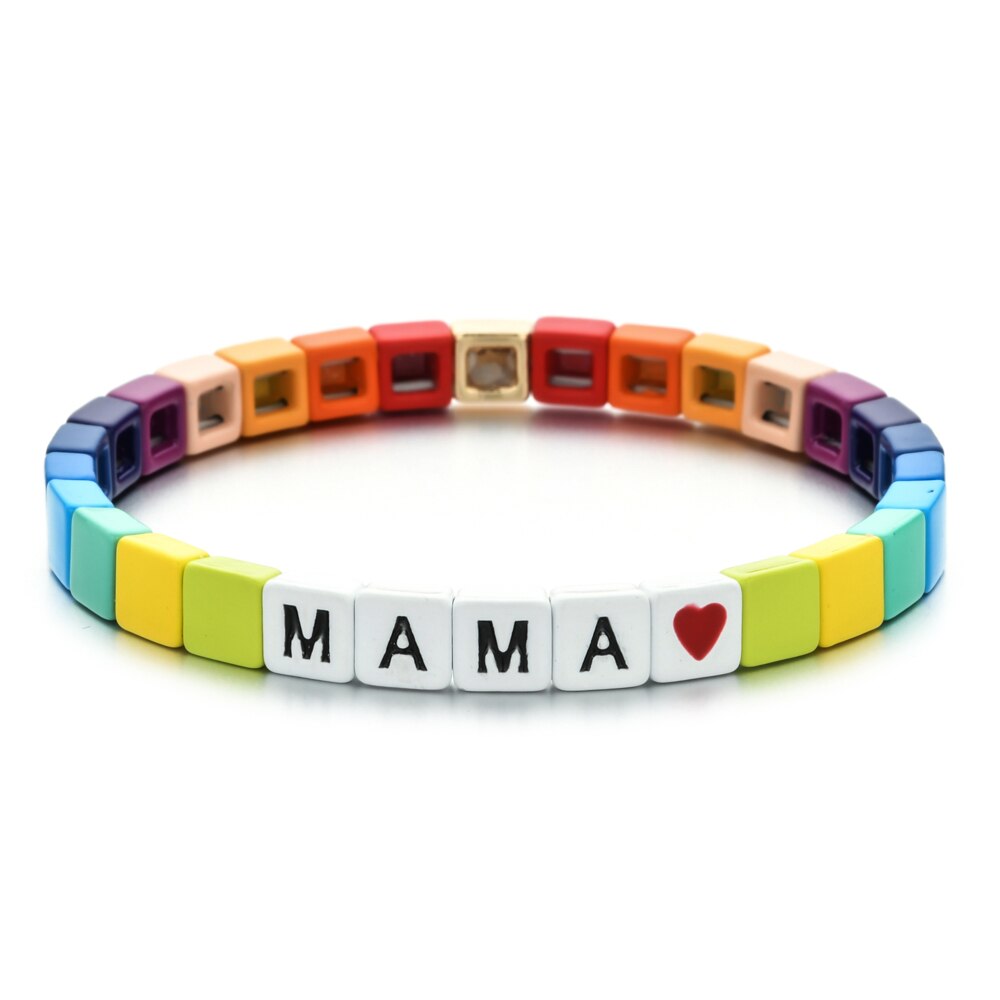 Zmzy guldfärg pulseira mama tjej pojke familjearmband metall sten armband & armband för kvinnor smycken femme love berloque: Ljusgul guldfärg