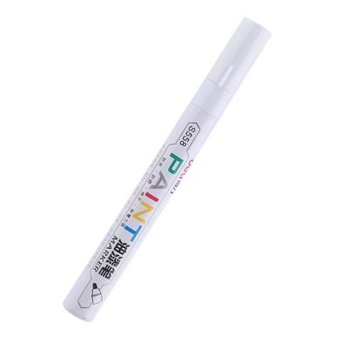 Deli 1 PCS Permanent Marker White Paint Marker Pens Assorted Colors Markers Stationery school & office Supplies Mark pen 8 color: white S558-8