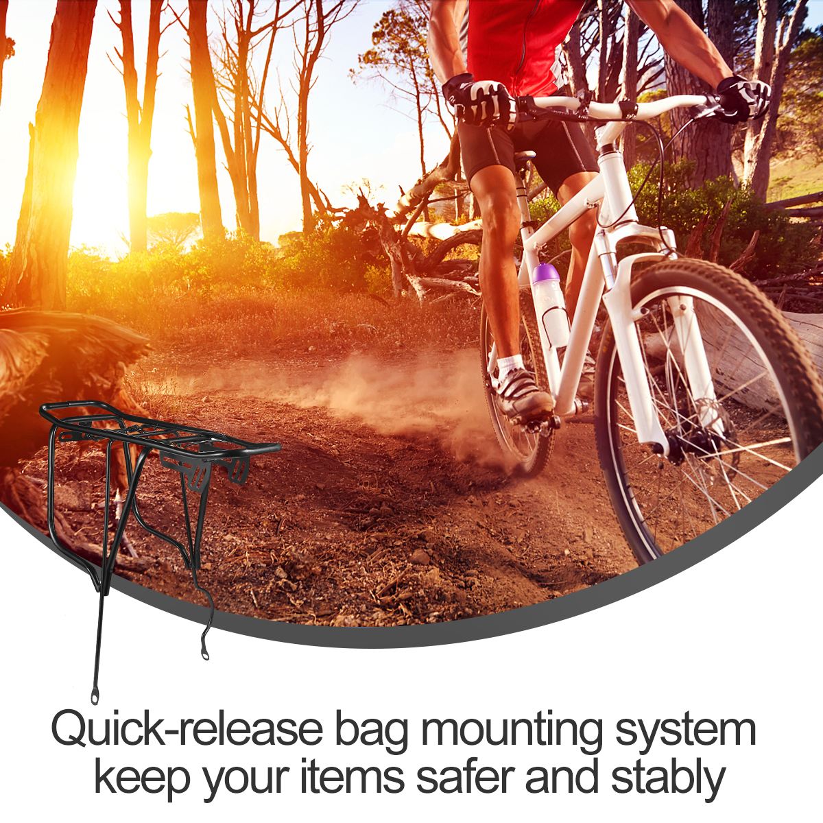 1 Set Bike Cargo Rack Quick Release MTB Durable Universal Luggage Rack Bicycle Rear Rack Bicycle Carrier Back Shelf