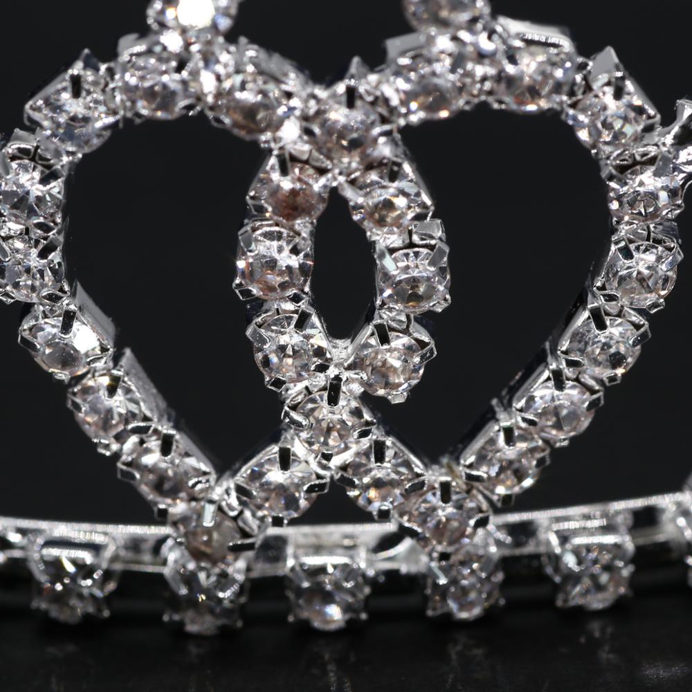 Charmante mariée couronne bandeau diadèmes de mariée argent cristal coiffure fête cérémonie broche couronne cheveux accessoires avec peigne HG05