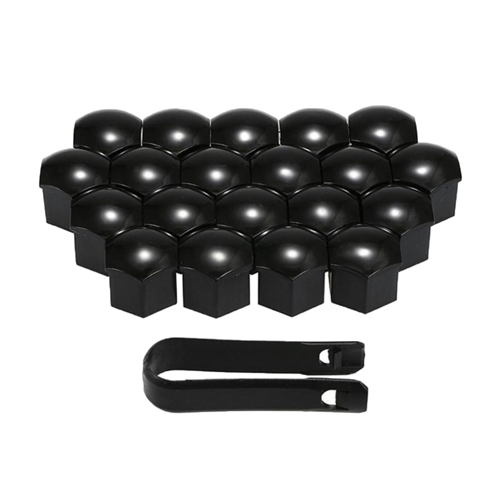 20x Car Wheel Nut Cover Bolt Center Caps 0.74inch Tire Nut Lug Black Clip