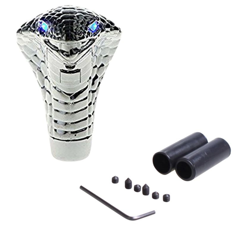 Pomo Universal para coche, palanca de cambio Manual, ojos Led cromados, Cobra Snake, accesorios interiores para coche