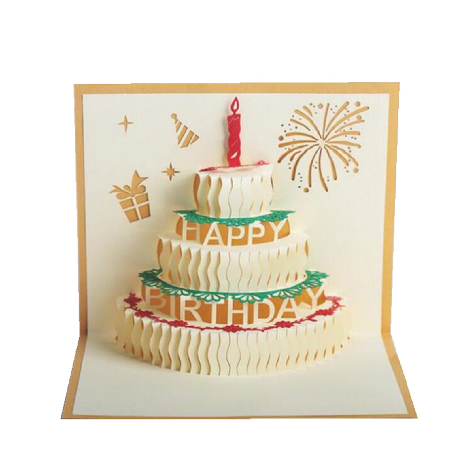 3D Pop-Up Cards Birthday Card for Girl Kids Wife Husband Birthday Cake Greeting Card Postcards Card with Envelope Stickers