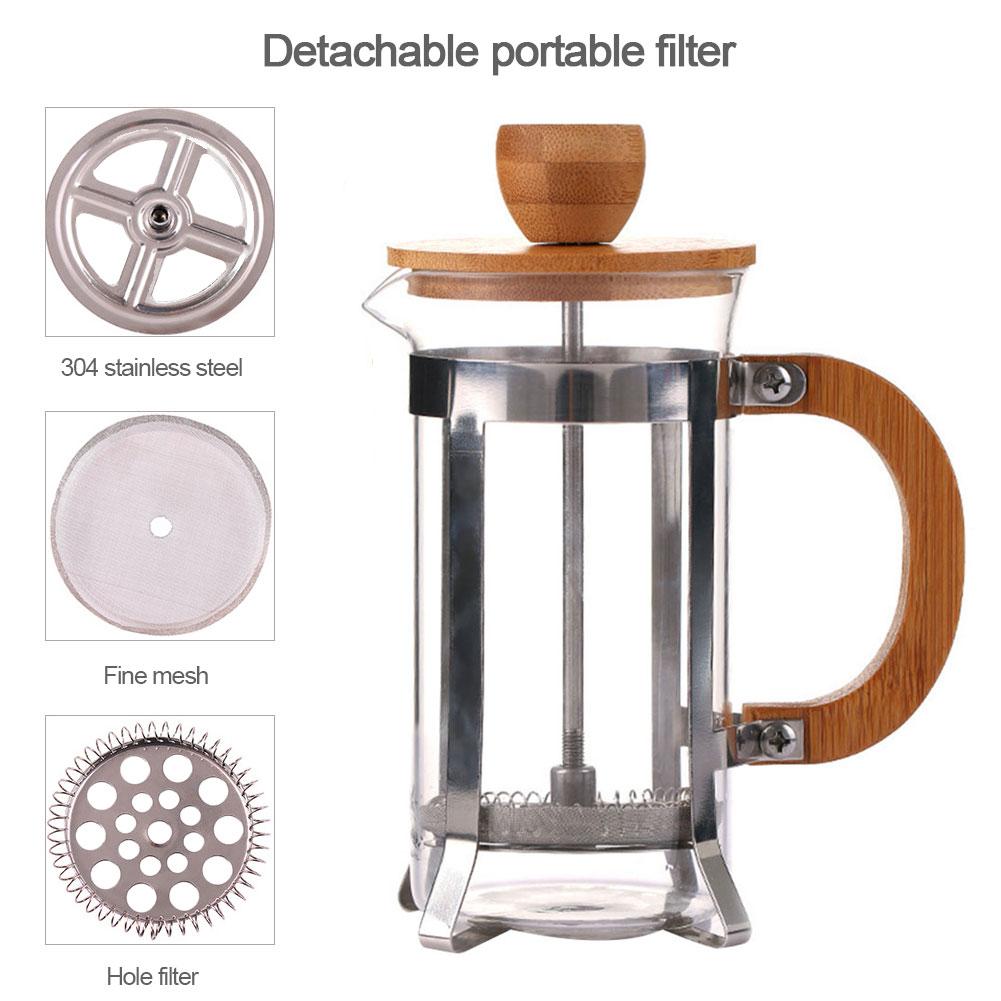 Rustfritt stål fransk press kaffestempel tekoker cafetiere house perkolator filterpresse 350/600/800ml kaffekjeler