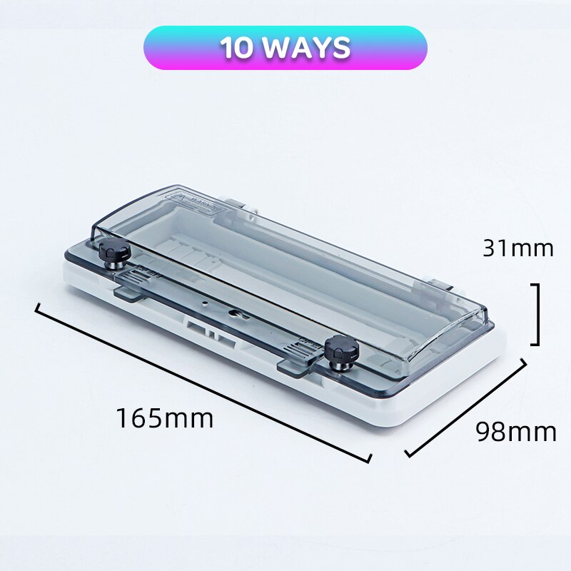 Transparent IP67 Waterproof Protective Window Cover Circuit Breaker Switch Box Protection Electric Junction Box Panel Cover: 10-Way