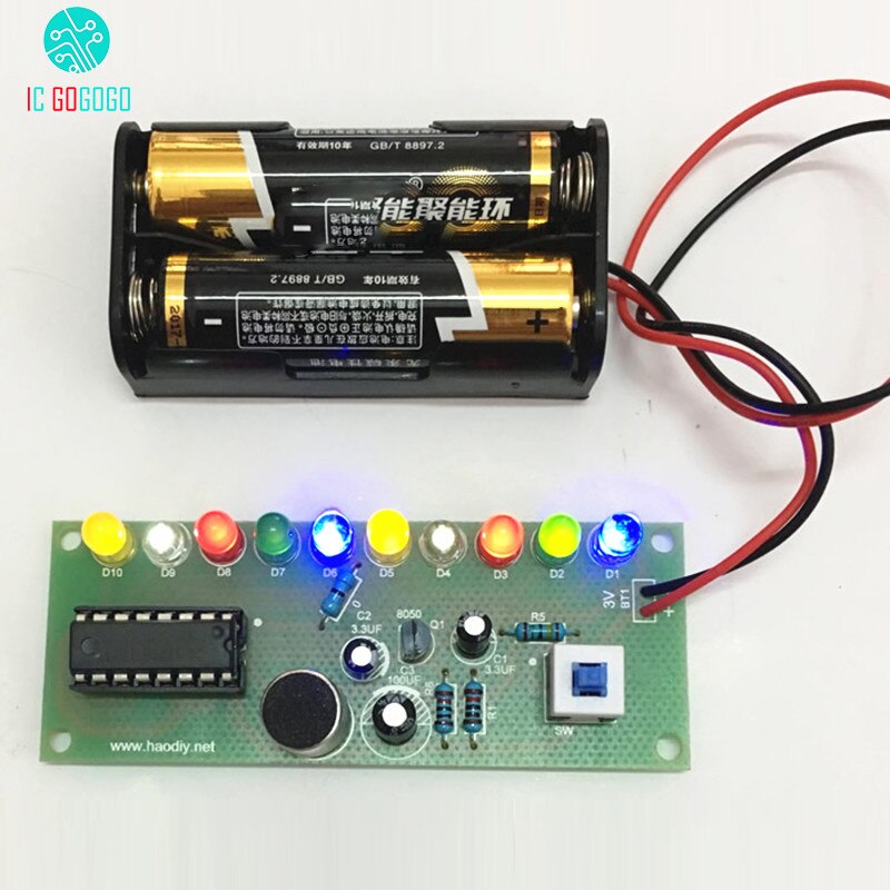 Sound Control Flashing LED Music Colorful Light Lamp Controller Electronic DIY Kits Production Training Voice Control