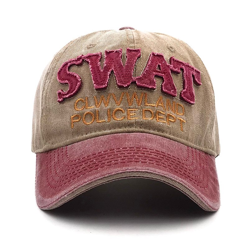 Baseball cap swat hatte til mænd kvinder mærke snapback hætter mandlig vintage vasket bomuld politi broderihætter knogle far hat: C1