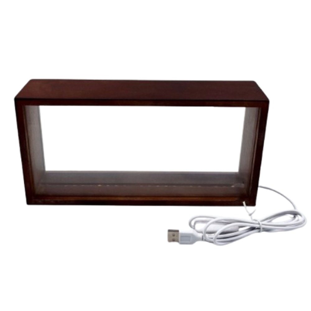 Creatieve Shadow Box Frame DIY Rechthoek 3D Fotolijst Transparant Acryl Panelen Houten Nachtlampje Show Case Kantoordecoratie: YELLOW