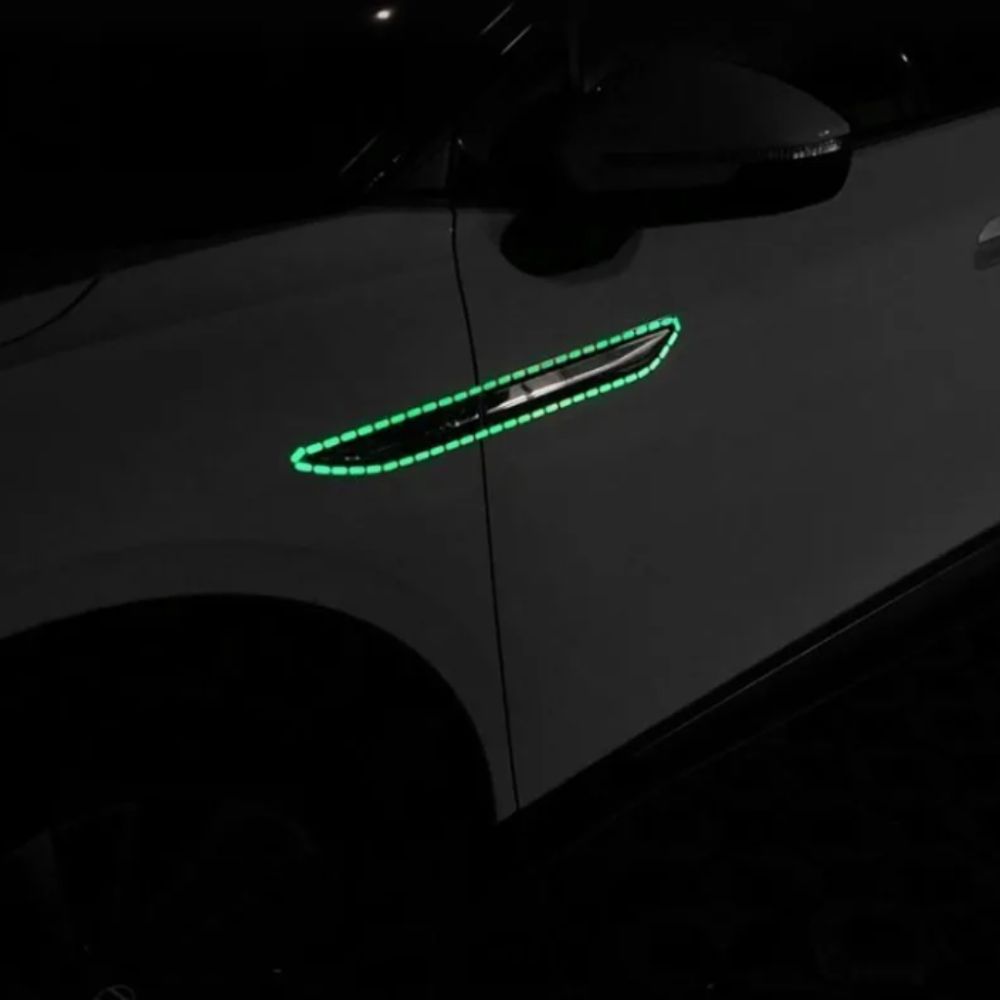 Reflecterende gestippelde lijnstickers Zelfklevende fluorescerende fluorescerende stickers Nachtelijke rijveiligheid DIY-versiering