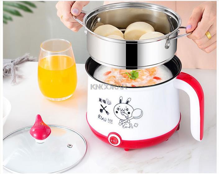 220V Mini Multifunctional Electric Cooking Pot Machine Single/Double Layer Available 3 Color Available Pot Multi Cooker