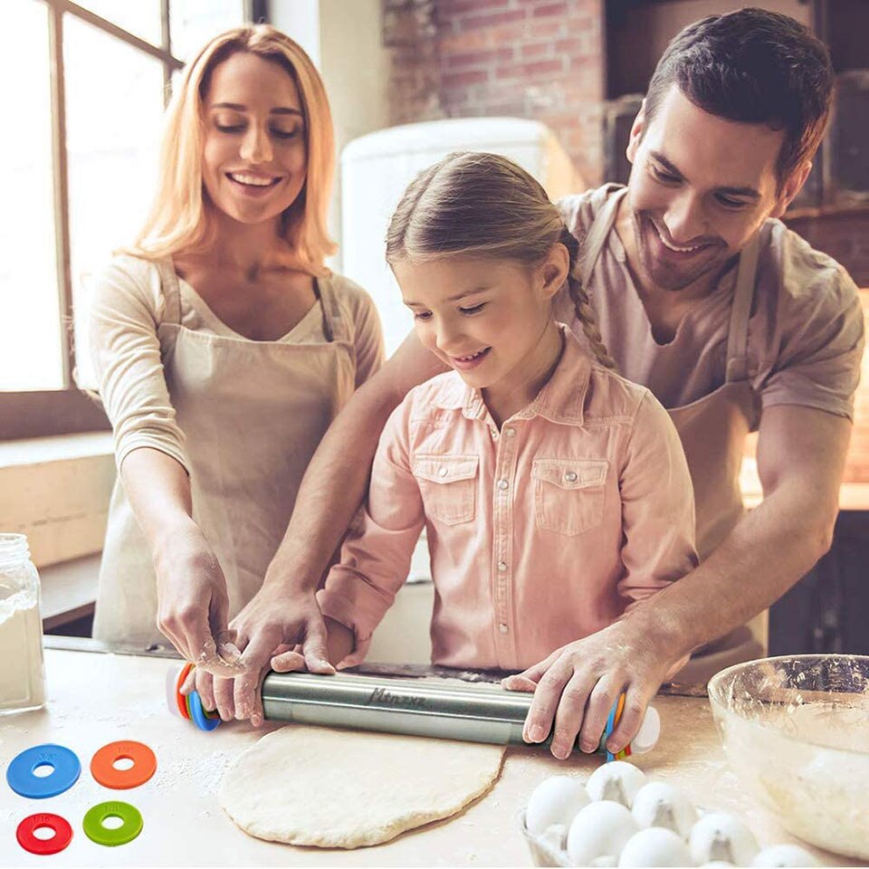 4 Verstelbare Dikte Ringen Gebak Mat Voor Bakken Cookie Fondant Deeg Gebak Pizza Deegroller Bakken Gebak Mat Set