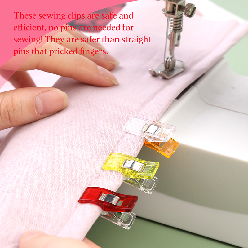 MIUSIE 20 Pcs Multicolor Plastic Clips Patchwork Hemming Clips Fabric Clamps Household Sewing Accessories Set