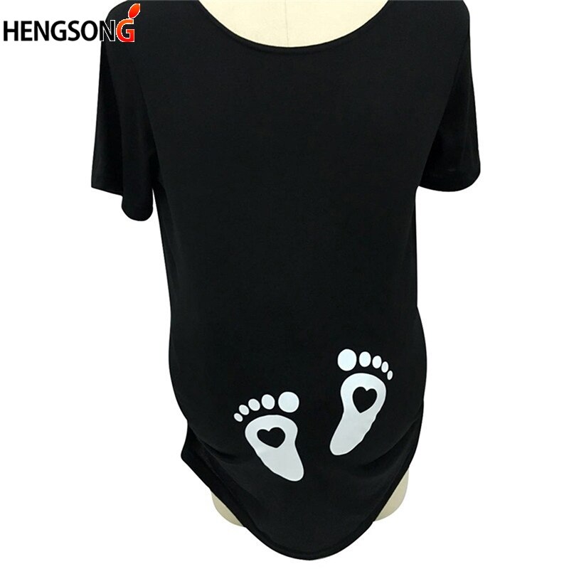 Gravid barsel t-shirts afslappet graviditet barsel tøj tees kortærmet enkel stil o-hals t-shirt toppe