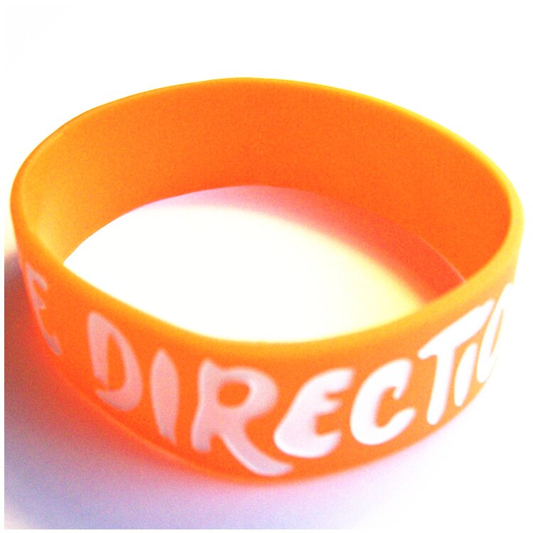 1pc one direction music band 1D silicone rubber bracelet wristband: Gold-color