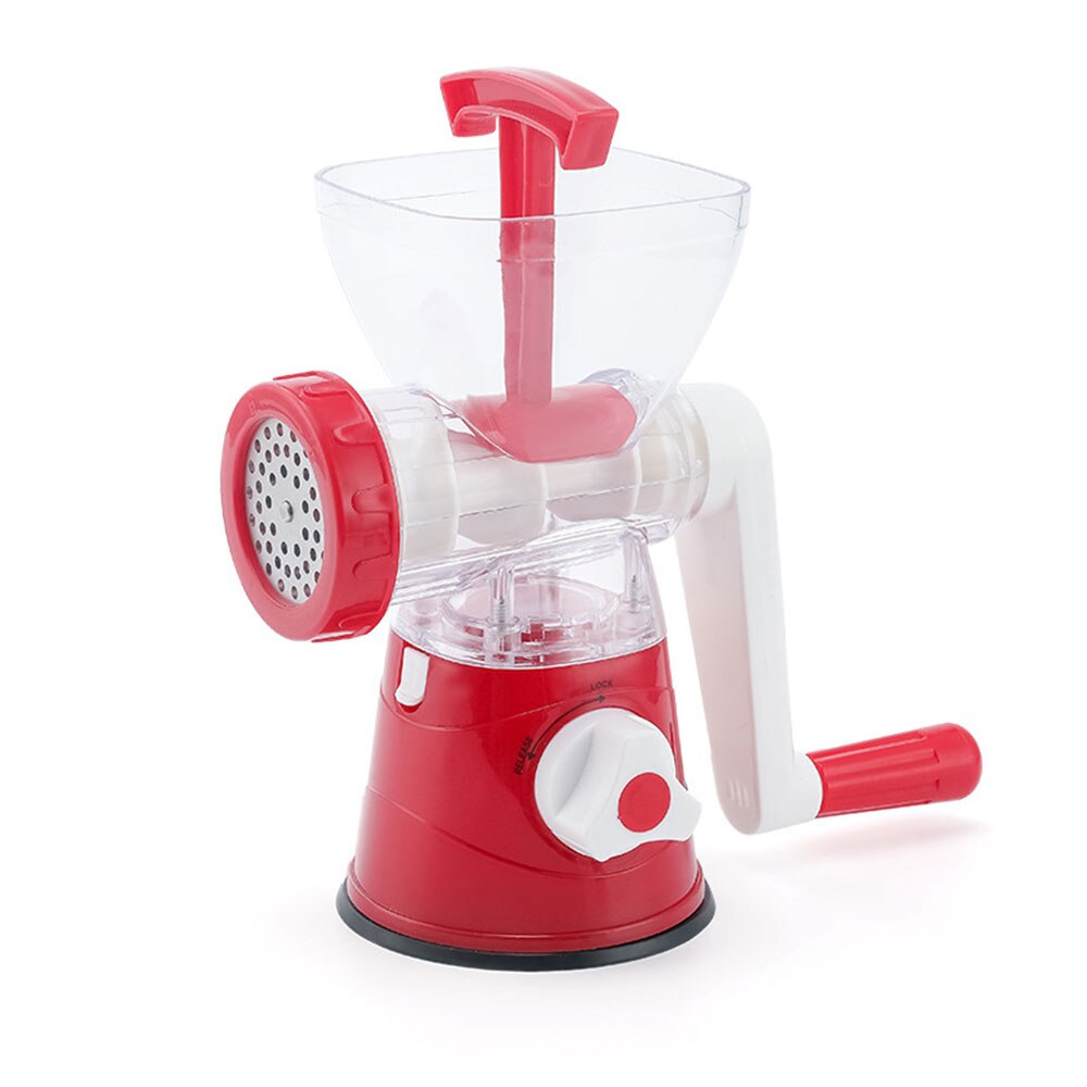 Household Enema Tool Meat Grinder Manual Processors Food Mincer Kitchen Machine Sausage Maker Stuffer Vegetable Chopper Blender: red